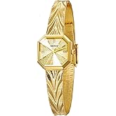 BERNY Vintage Gold Watches for Women, Octagonal Dainty Women's Wrist Watch, Ladies Analog Quartz Watches for Small Wrists, Waterproof All Stainless Steel Sunray Dial Luxury Birthday Present