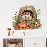 RoyoLam Cute Hedgehog in Tree Hole Wall Decal Nursery Animal Wall Sticker Removable Peel and Stick Wall Art Decor for Kid Baby Classroom Preschool Living Room Playroom Bedroom School