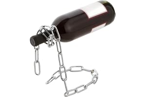 Fantasee - Suspending Chain Wine Holder, Stainless Steel Wine Rack Wine Bottle Holder Novelty for Gift Kitchen Home Decoratio