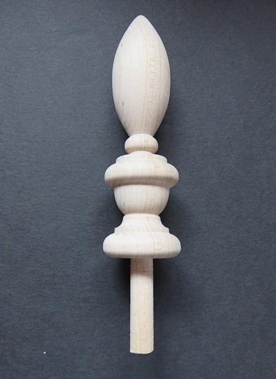 Small Wood Finial 3 3/4 High x 1 Inch Wide. Oak Cherry