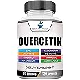 American Standard Supplements Quercetin 1000mg Per Serving with Zinc, Vitamin C, Vitamin D3, Magnesium, Elderberry, Echinacea, Turmeric, Astragalus - Gluten Free, Non-GMO, 120 Capsules, 40 Servings