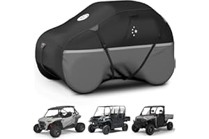 LI LIBZAKI LIBZAKI UTV Cover,420D Heavy Duty Waterproof UTV Covers 2-3 Seater/4-6 Seater for Polaris Ranger RZR PRO XP 4 Yamaha Rhino Can-Am Defender Pioneer Kawasaki Mule Sxs Teryx Black/Gray-XL