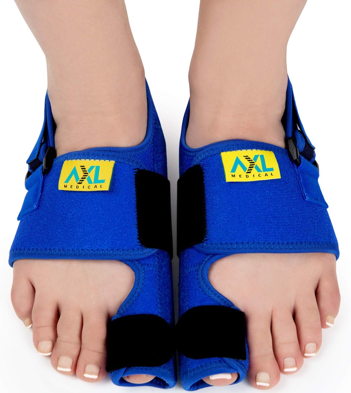 Bunion Correctors 4pc Kit for Day & Night Pain Relief - Fully Adjustable Neoprene Bunion Splint for Men & Women Includes Premium Toe Separators & Bunion Guide Book - Toe Straighteners by Axl Medical