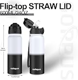 GOPPUS 600ml Stainless Steel Water Bottle with Straw, Double Wall Insulated view 4