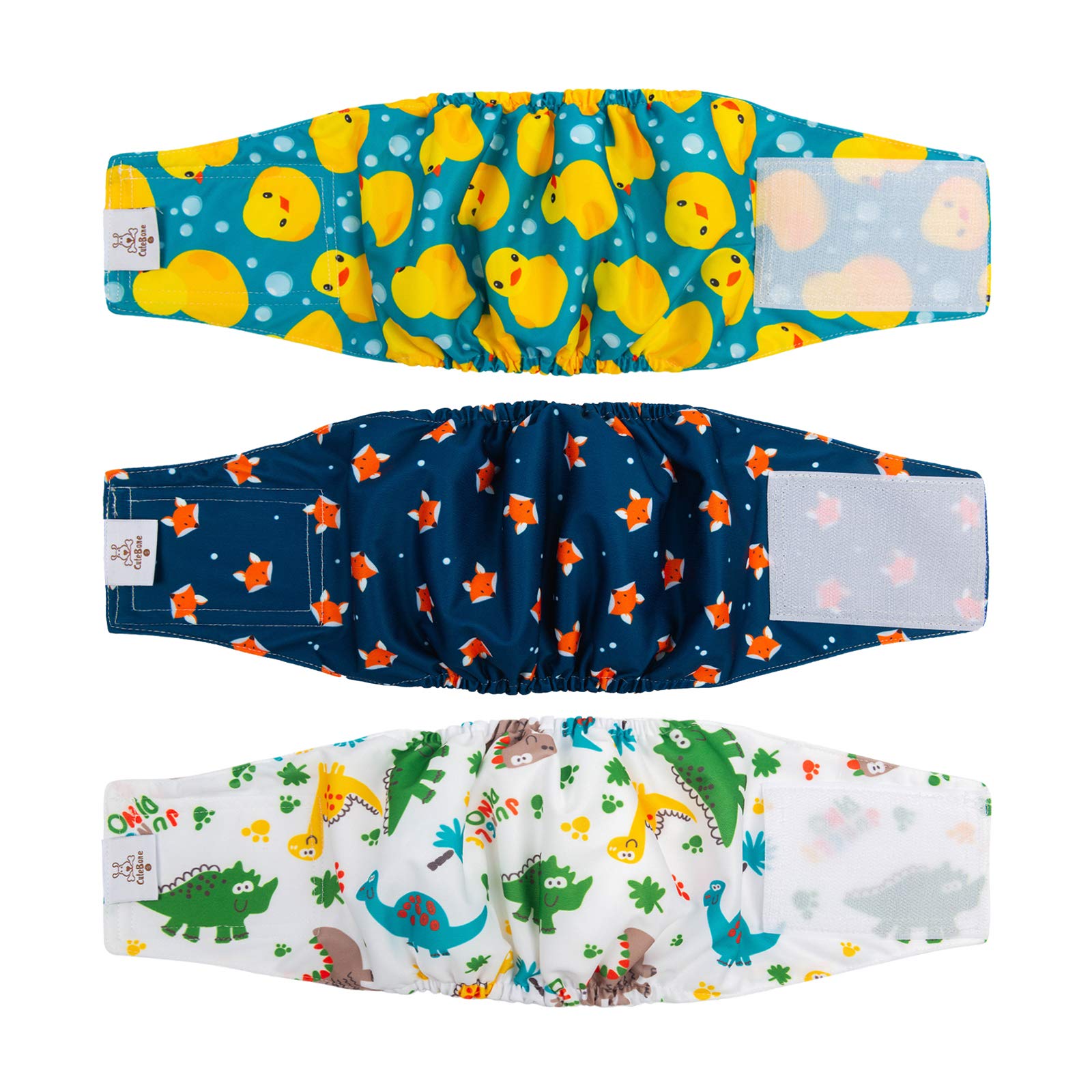 Photo 1 of CuteBone Belly Wrap Male Dog Washable Puppy Diapers Reusable Doggie Diapers Small 3pcs a Pack DM02S