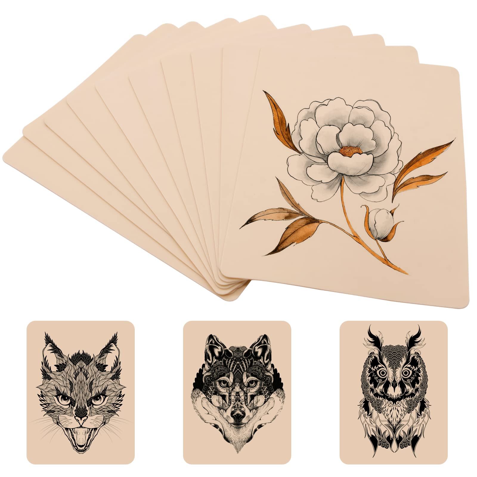 Emalla 20pcs Tattoo Practice Skin 8"x6" Fake Skin Double Sided Microbading Silicone for Artists & Beginners