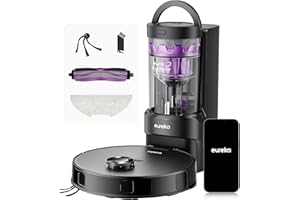 Eureka E20 Evo Plus Robot Vacuum and Mop Combo, 10,000Pa Suction Robot Vacuum Cleaner Bagless Self-Emptying Station, 45-Day Capacity Anti-Hair-Tangling Side Brush Mop Lifting App Control LiDAR Nav