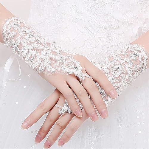 White lace wedding gloves Clearance