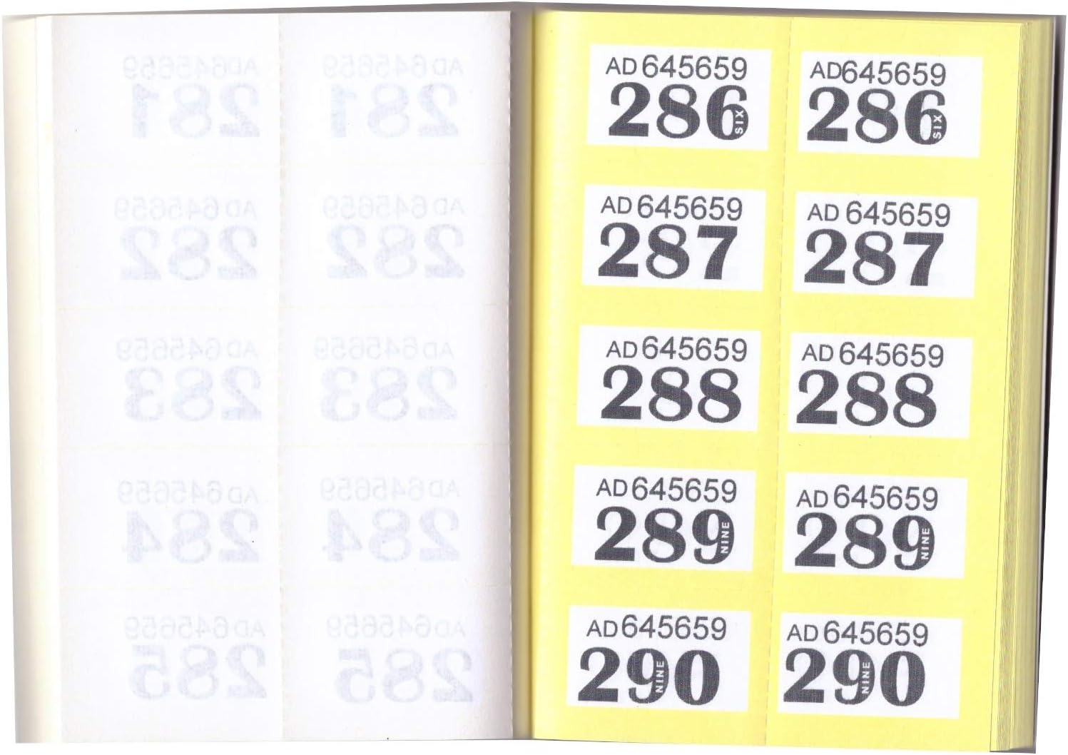 Raffle Cloakroom Tickets 500 - 1000 Books Tombola Draw Numbered Charity Events Prize Draw Lucky Draw (500 - Yellow)