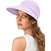 Sun Hats for Womens Wide Brim Visor UV Protection Dual Purpose Hat for Beach Summer Packable Cap