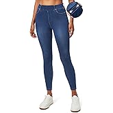 IUGA Jeggings for Women Tummy Control Stretchy Jeans for Women High Waisted Pull on Skinny Jean Leggings with Pockets Trendy