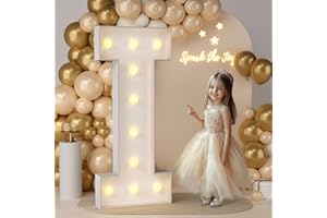 JoyMuse 4FT Marquee Light Up Letters,Large Marquee Letters 4 Feet Tall for Marry Me Proposal Decorations Big 4FT Letters with Lights for Baby Shower Party Decor, Letter I