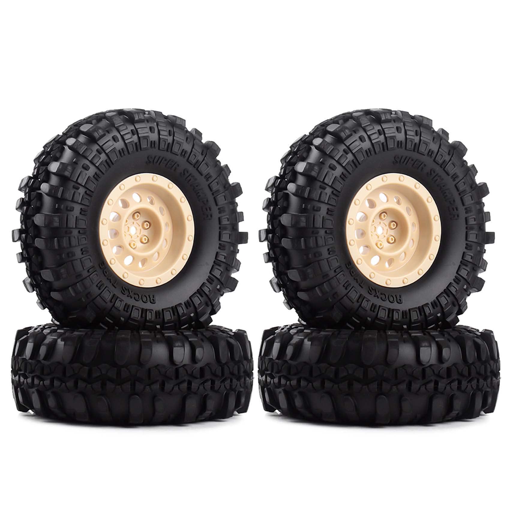 KEEDA 110mm Tyre 1.9 Inch Plastic Wheel Rim for 1/10 RC Rock Crawler Car Axial SCX10 RC4WD D90 D110 CC01 TF2 Parts (Desert Yellow)