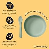 Vital Baby Silicone Suction Feeding Bowl & Spoon Green - Strong Suction view 3