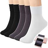 HUGSWEET Thin Soft Cotton Crew Socks for Women Ankle above Bootie Socks Gifts for Women 5-10 Pairs
