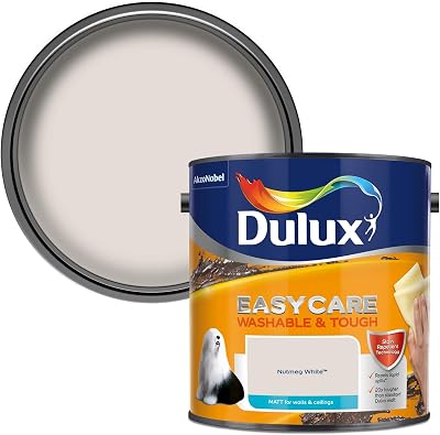 Dulux Easycare Washable Matt Emulsion Paint Nutmeg White 2.5L Walls Ceilings