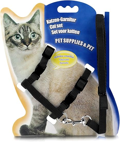 Love Pet Home Harnais Pour Chat Harnais Reglable En Nylon Avec Laisse Et Harnais Pour Chat Et Petit Animal De Compagnie Amazon Fr Animalerie