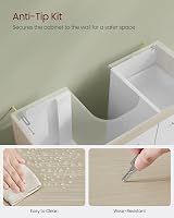 VASAGLE Under Sink Bathroom Cabinet 3 Drawers 2 Doors Cloud White Beige 30x70x64 view 6