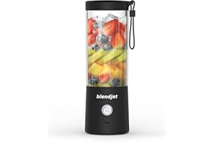 BlendJet Portable Blender for Smoothies & Shakes - 16oz BlendJet 2 Cordless Personal & Small Blender, USB-C Rechargeable & Self Cleaning - Quiet Mini Travel Blender with Stainless Steel Blade (Black)