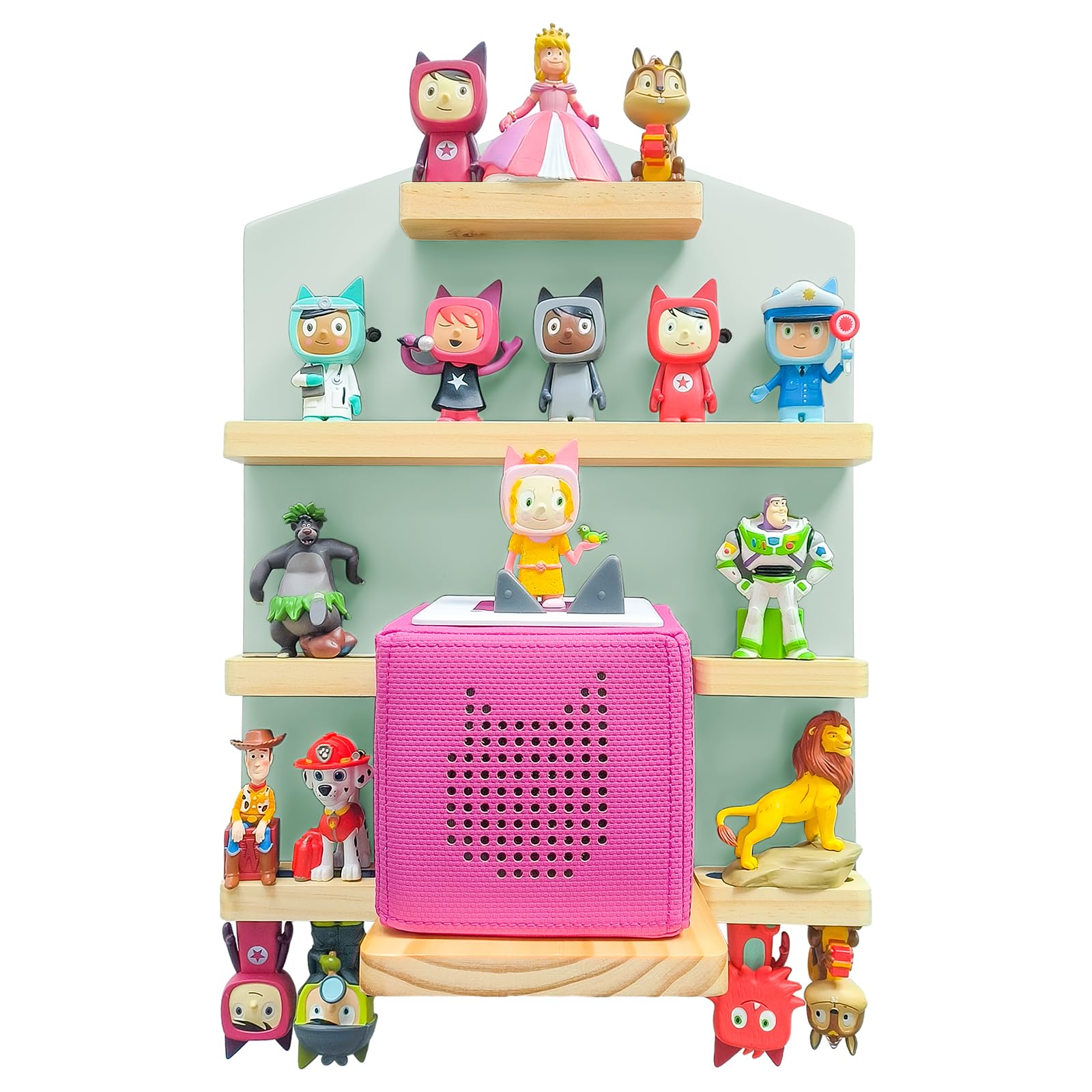 Tonie Magnetic Wall Shelf for 20 Tonie Figures, Toniebox Storage (Green)