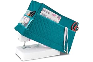 Addicted DEPO Sewing Machine Cover with Convenient Pockets - Protective Quilted Dust Cover Pro - Universal for Most Standard Singer & Brother Machines - | Rodi's (Turquoise)