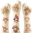 40 Sheets Melody Temporary Tattoos Birthday Themed Party Supplies Decoration Favors Cartoon Cute Sticker for Kids Boys Home Activity Class Prizes Carnival Christmas Rewards (white)