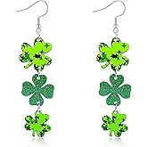 St Patricks Day Earrings for Women Green Clover Shamrock Dangle Earring Irish Festival Shamrock St Patricks Day Accessories Earrings St. Patrick's Day Jewelry for Women