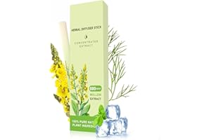 HERBAL DIFFUSER STICK Mullein Herbal Diffuser Upgraded with Extracts of Mullein, Thyme and Mint for Cleansing Lungs, Improving Breathing and Oral Air Freshening- 1 Stick, 1 Pack