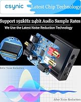 eSynic 192kHz Optical to RCA DAC Converter 3.5mm LPCM PCM Output Aluminum view 2
