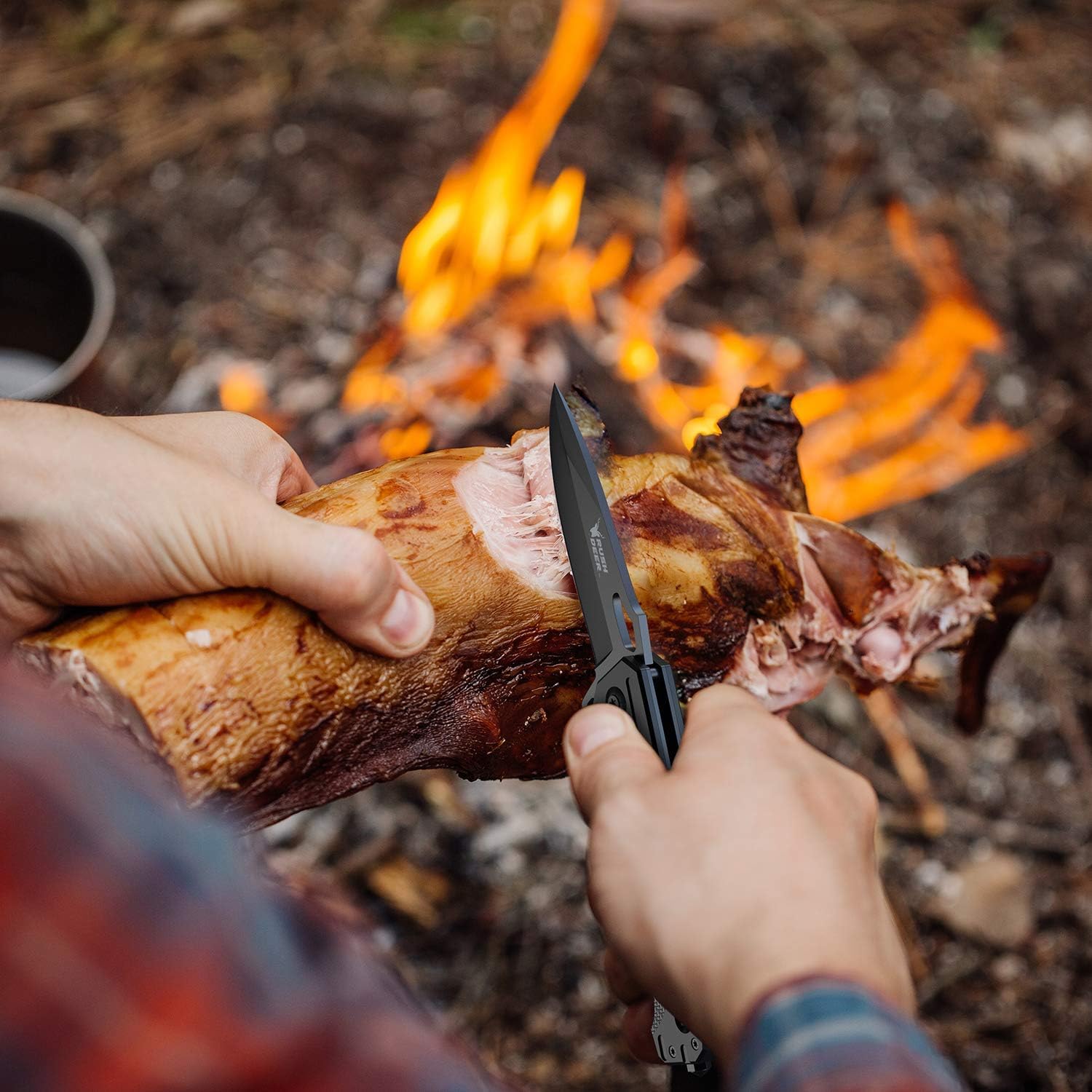 Rush Deer Folding Knife, Pocket Knife EDC Knife with Liner Lock,Pocketclip,Glass Breaker,Seatbelt Cutter. Perfect for Hiking, Camping, Fishing, Indoor & Outdoor Activities. Unique Gifts for Men Women: Sports & Outdoors