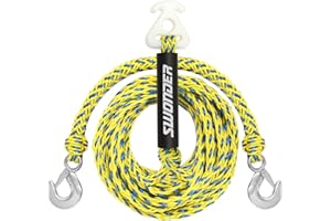 Swonder Boat Tow Harness for Tubing - 16ft Tow Rope for 4 Riders Towable Tube with 3/4in Big Hook