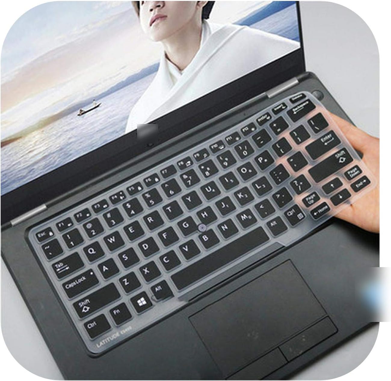 Film Pour Clavier Laptop Keyboard Cover Protector Skin for 14" Dell Latitude 5450 3340 7480 7490 5490 5491 E5450 E5470 E7450 E7490 E5490-Black-