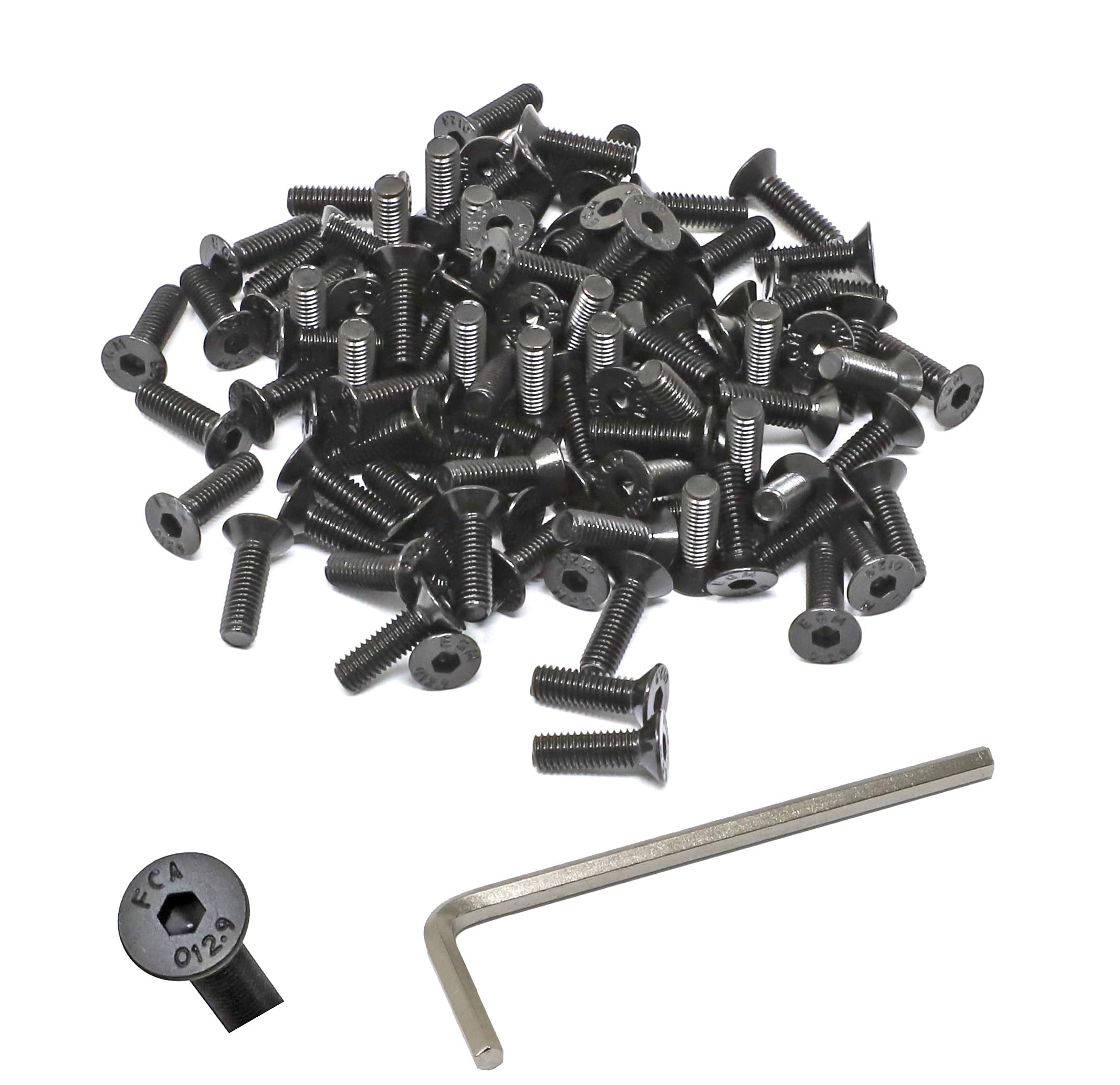 iexcell 100 Pcs M3 x 10mm Thread Pitch 0.5 mm Alloy