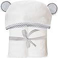 San Francisco Baby Serviette de bain à capuche en bambou ultra doux avec oreilles pour bébés, tout-petits – Grande serviette pour bébé – Cadeau de fête prénatale mignon pour garçons et filles