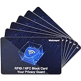 6 Pack RFID Blocking Cards, Wisdompro NFC Contactless Card Protection Debit Credit Card Passport Card Protector Blocker for M
