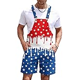 RAISEVERN Overalls Shorts For Men Festival Romper Adjustable Straps Male Jumpsuit