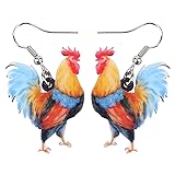 NEWEI Acrylic Cute Chicken Earrings Dangle Charms