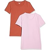 Amazon Essentials Women's Regular-Fit Short-Sleeve T-Shirt (Crewneck and V-Neck Options), Multipacks