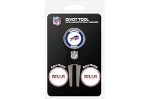 Team Golf NFL Divot Tool with 3 Golf Ball Markers Pack, Markers are Removable Magnetic Double-Sided Enamel