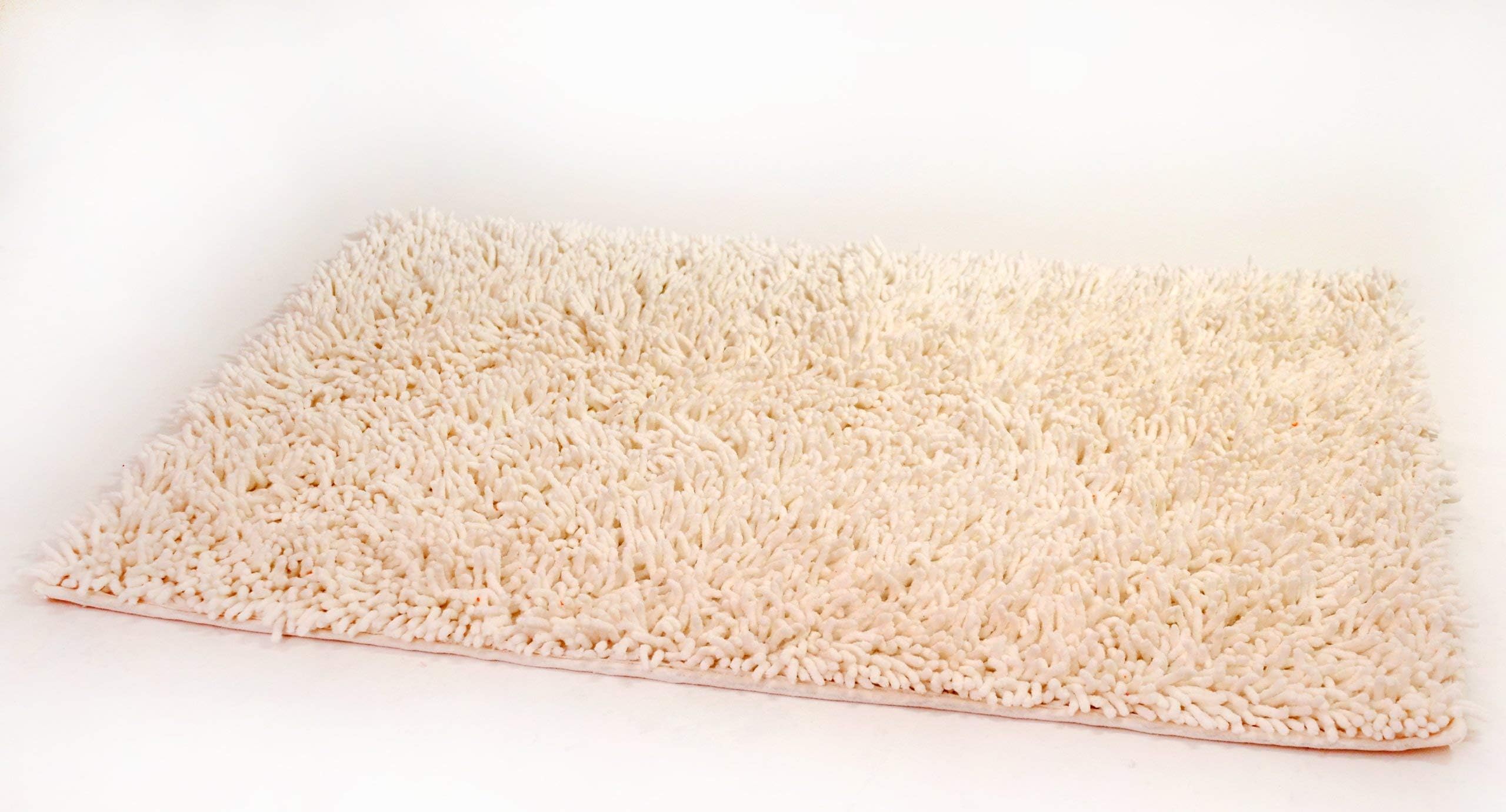 DaDa Bedding 100% Cotton Chenille Mat 20" x 32" White