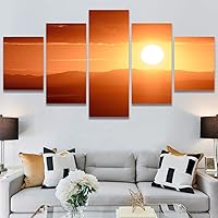 SIGNWIN 5 Panel Canvas Wall Art Colors of The Sky for Home Decorations Ready to Hang - 60