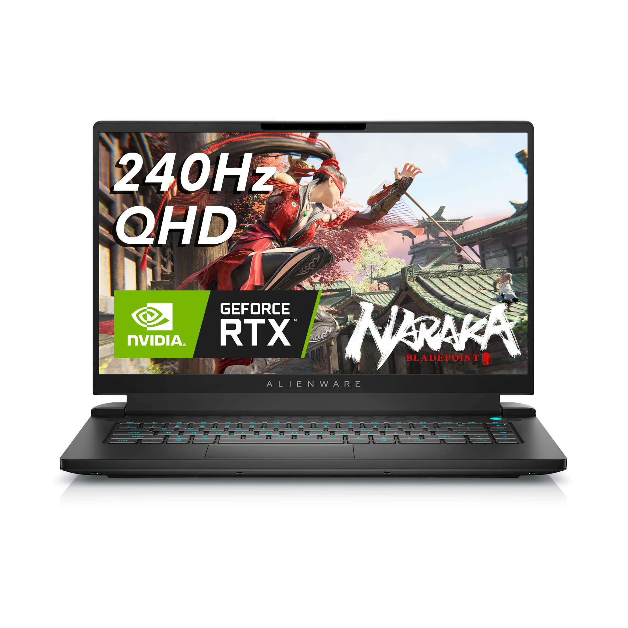Alienware m15 R7 Gaming Laptop - 15.6-inch QHD 240Hz 2ms Display, Intel Core i7-12700H, 16GB RAM, 512GB SSD, NVIDIA GeForce RTX 3070 Ti 8GB GDDR6, HDMI, USB-C, Windows 11 Home - Black (Renewed)