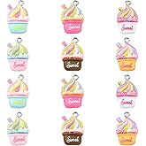 LiQunSweet 60 pcs 6 Colors Cute Cake Theme Resin Charms Sweet Ice Cream Dessert Food Charms for DIY Jewelry Bracelet Necklace Earring Craft Keychain Accessory