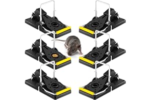 Mouse Trap that Work Instantly for Indoor Outdoor, 6 Pcs Reusable Plastic Quick Kill Mouse Traps