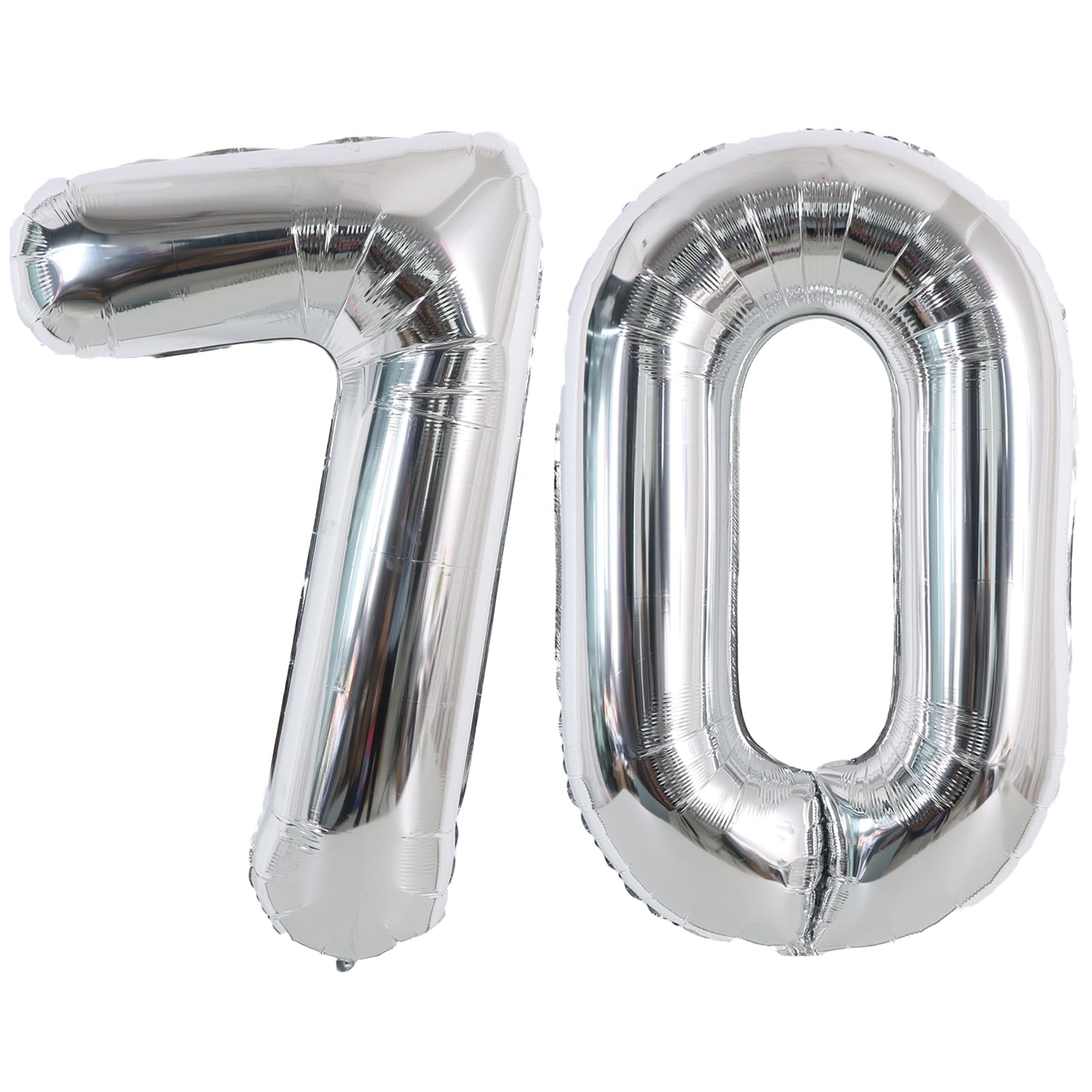 TONIFUL 40 Inch Large Silver Number 70 Balloons Giant Digital 70 Helium Foil Mylar Big Number Balloons for 2026 Graduation New Year Eve 70th Birthday Party 70th niversary Supplies Decorations