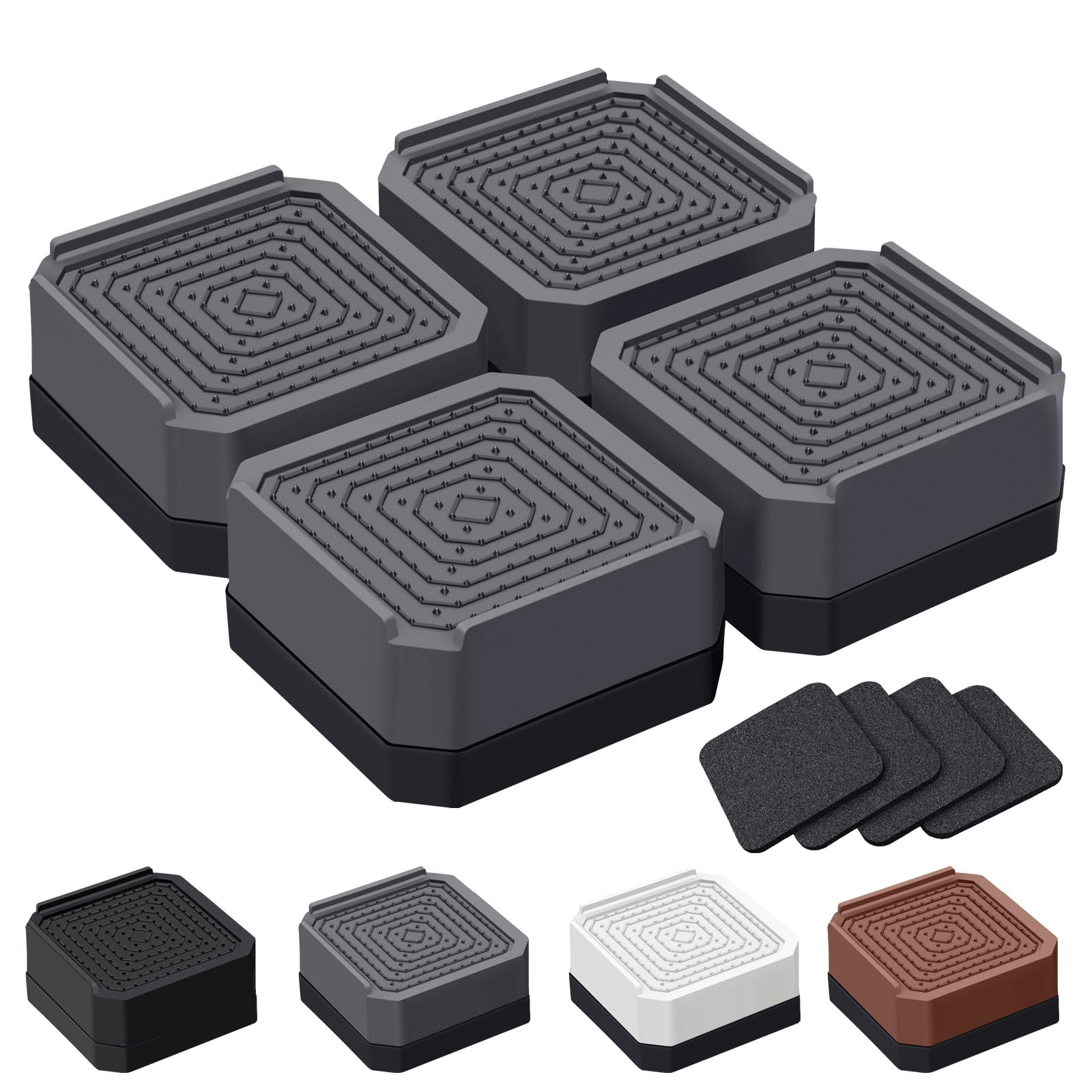 Photo 1 of ANNKUT Bed Risers and Furniture Risers, Heavy Duty Adjustable Lifting Blocks for Couches, Desks, and Chairs, Elevates 1.5 Inches, Holds up to 4000 lbs (Grey)