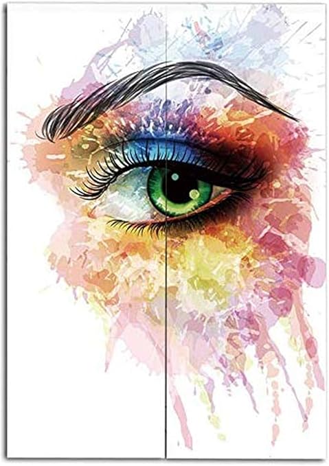 Amazon のれん 斜め 65x90cm カラフルな絵の具で飛ぶ若い梨花の目グランジ芸術的な手描きのフィギュアプリント 暖簾 おしゃれ 目隠し 遮光 間仕切り 和風 暖簾 類語 のれん なぜ 部屋のれん のれん オンライン通販