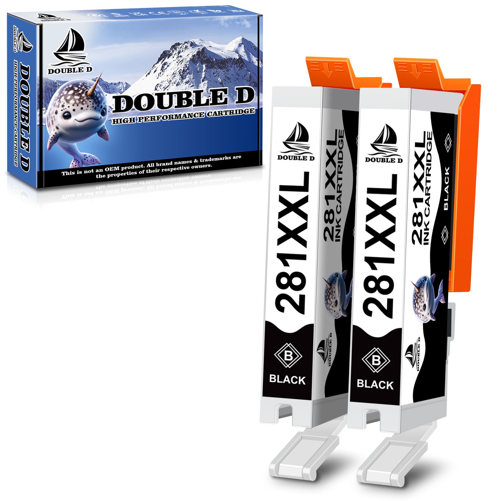 Photo 1 of DOUBLE D 281 281XXL Black Ink Cartridges Compatible Replacement for Canon CLI-281 XXL CLI280XXL BK for Pixma TR7520 TR8520 TR8620 TS6120 TS6220 TS6320 TS8120 TS9120 TS9520 TS9521C TS702 (Black)