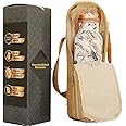 FURNISHFUL FINESSE 34 Oz Copper Water Bottle For Drinking 1000 ml Pure Copper Bottles with Canvas Carry Bag, for Sports, Yoga, Gym, Office, Hiking Ayurvedic Vessels - Pack of 2, Floral White