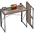 Coavas Small Folding Desk 31.5 inch Foldable Computer Desks, Spaces Saving Writing Table for Bedroom, Home Office, Dorm, Apartment, Kids, Adults, Brown